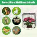 6 Pack Plant Protectors from Animals with Cover, 18PCS 12.6"x11.8" Metal Wire Mesh Cage with Stakes Garden Protection for Rabbits, Chicken, Duck Bunny Barricades for Vegetables, Seedlings and Flower