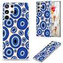 AKORAVO for Samsung Galaxy S23 Ultra Case for Girl Women, Full Protective Shockproof Slim Soft TPU Clear Phone Cover Cases for Galaxy S23 Ultra, Cute Cool Cartoon Blue Magic Fashion Turkey Evil Eye