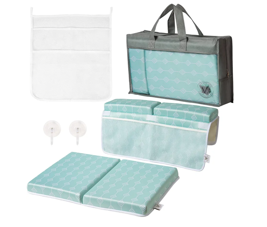 xtra Large Premium Size Bath Kneeler and Elbow Rest Pad Set. Made with Top Notch Quality Materials. Extra Thick Foam Padding for Ultimate Comfort. 5pc Set. Perfect for Parents and Pet Lovers.