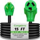 Gerguirry 15 Ft 3 Prong Dryer Extension Cord, 30 Amp NEMA 10-30P to 10-30R, for Dryer/RV/EV Charging, 250V 10-Gauge, Weatherproof & UL Listed