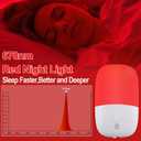 670nm Red Night Light with Retractable Plug [2 Pack] - Zero Blue Light, with Dusk to Dawn Sensor - Auto On/Off 0.3W LED Night Light Plug into Wall Pefect for Bedroom,Bathroom,Nursery,Hallway