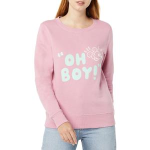 Amazon Essentials Disney | Marvel | Star Wars | Princess Women's Fleece Crew Sweatshirts (2 X-Large, Mickey Oh Boy)