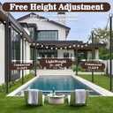 AILBTON 10Ft String Light Poles 4 Pack,Light Poles for Outside Lights,Outdoor with Fence Brackets Hanging Lights,Metal Stand Deck Patio Backyard