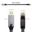 QIANRENON USB Console Cable USB A to RJ45 Network Device Console Debug Cable, with Driver CD, Professional Engineering Grade Debugging Switche Router Firewall Server, 1.8M (5.9ft)