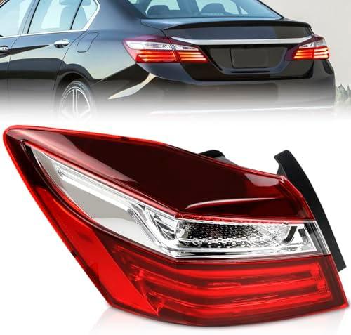 Outer Tail Light Assembly Compatible with 2016 2017 Honda Accord Sedan Rear Lamp Brake Taillights with Bulbs Replacement HO2804108 33550T2AA21 (Right Driver Side)