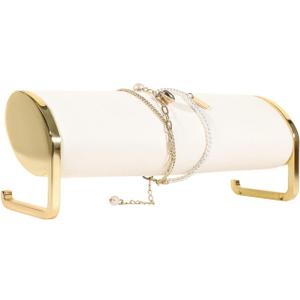 GemeShou Beige velvet bracelet display for selling, bangle organizer and storage for show, watch holder stand gold jewelry holder for womanLong bracelet organizer-Beige