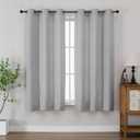 Chyhomenyc Light Grey Curtains 63 Inch Length 2 Panels for Bedroom, Light Filtering Faux Linen Textured Living Room Curtain, Elegant Farmhouse Soft Grommet Window Drapes, 40Wx63L, 2PCS