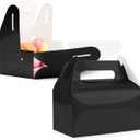 Gable Candy Treat Boxes,30 Pack Metallic Foil Gable Gift Boxes Small Goodie Boxes Christmas Party Favor Boxes Kraft Paper Gift Box Snack Goodies Cardboard Gable Boxes for Christmas Party Birthday (Black)