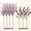 7 PCS Artificial Fall Stem Fake Plants, 26 in Fake Leaves Autumn Greenery Branches Fall Flowers Faux Foliage DIY Stems for Vase Thanksgiving Home Kitchen Office Indoor Centerpiece Table Decoration (Purple)