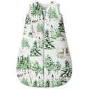 Baby Sleep Sack 6-12 Months 1.5 Tog Baby Wearable Blanket 100% Cotton Fabric Warm Sleeping sack with 2-Way Zipper Quilted for Infant Newborn Tog Green Pine (Medium)