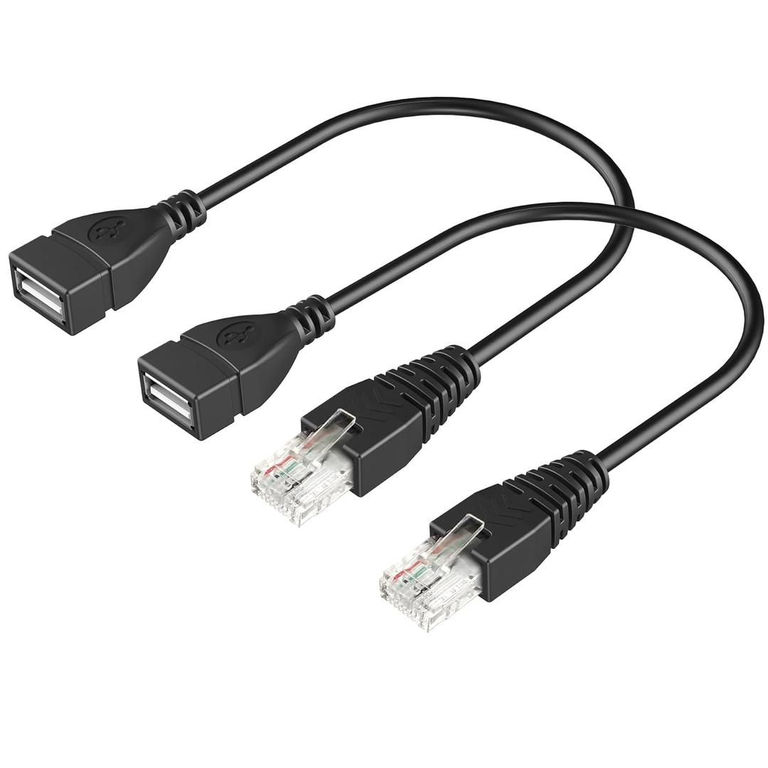 2 Pcs USB to RJ45 8p4c Ethernet Converter, Gigabit Ethernet Extension Cable (11.81 Inches) Suitable for Routers/Modems/Cameras/Set-Top Boxes/USB Network Cards