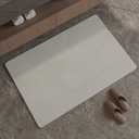 Mecko Bath Mat Rug, Ultra Thin Bathroom Rug -Rubber Non-Slip Quick Dry Absorbent Bath Mat Fit Under Door, Faux Suede Surface Bathroom Floor Mats for Bath, Shower, or Sink (Light Grey,24"x36")