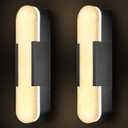 Alabaster Wall Sconces Set of 2,19.7'' Brass Wall Sconce Natural Marble Wall Sconce for Bathroom, Indoor Modern Wall Light Fixtures for Living Room Hallway Stairs Vanity Bedside, Black