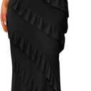 BTFBM Summer Dresses for Women 2026 Spaghetti Strap Bodcyon Solid Cocktail Wedding Guest Dress Fashion Clothing (Black) XS