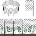 OUSHENG 25 Pack Decorative Garden Fence, Total 27ft(L) x 24in(H) Animal Barrier Border, Rustproof Metal Wire Section Edging Fencing Panel for Outdoor Patio Garden Yard, Arched