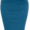GORGLITTER Women's Halter Tie Maxi Dresses Elegant Classy Backless Cowl Neck Evening Gowns Formal Cocktail Ruched Dress Blue Medium