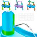 Ultimate Water Table Pump: 3 Hours of Non-Stop Fun Rechargeable Battery Powered Water Pump for Toddlers Water Play Sand Table Toys Accessories Summer Outdoor Game Toys for Kids Blue