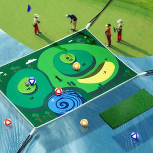 Pool Golf Game Floating,47"x47"/34"x25"-Sticky Golf Balls,Hit Target Accurately,Floating Golf Green,Ideal for 2-4 Golfers Competing and Improving Skills in Outdoor and Pool Games (34"x25")