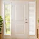 DoubleFill 2 Pack 12'' x 72'' Cordless Sidelight Blinds 2'' Horizontal White Faux Wood Front Door Window Blind Adjustable Tilt Wand Smooth, Privacy, Room Darkening for Home Entry Side Door