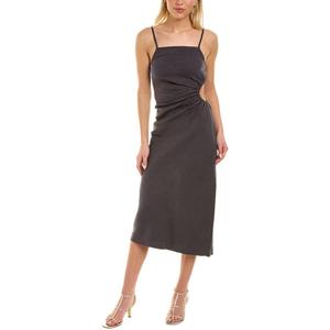 Monrow Linen Slip Dress Faded (Black, Large)