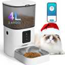 ANDOLL HOME 2.4G/5G Automatic Cat Feeder, 4L WiFi Food Dispenser with 10s Voice Recorder, Pet Feeder up to 10 Meals per Day, Timed Cat Feeder with Dry Food Sealed Ring (Matte White, 4.0 L)
