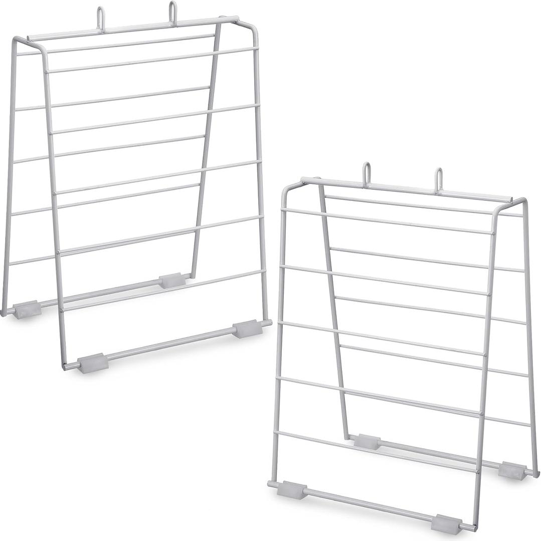 Yaomiao 2 Packs Deli Bag Dispenser Metal Grocery Bag Stand Plastic Grocery Bag Holder Portion Bag Dispenser White Coated Wire Bag Holder for Retail Store Home Restaurant, 9 x 6 x 12 Inch