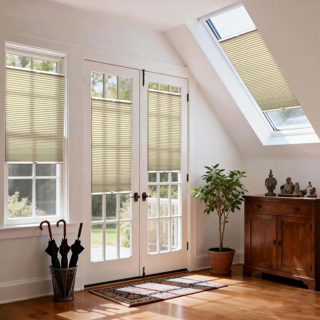 Tensioned Top Down Bottom Up Cellular Shades for Indoor Windows & Door & Roof WindowPrivacy Top Down Bottom Up Cellular Shades for Indoor WindowsInsulated Skylight BlindsDenoised Skylight Blinds, 37"W x 48"H