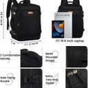 Carry on Backpack, Flight Approved Travel Backpack TSA 15.6 Inch Anti-Theft Laptop Backpack Lightweight Daypack College Weekender Overnight Bag, 16.8 * 11.4 * 7inch,Black
