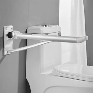 Toilet Grab Bar 29.5Inch, Stainless Space Aluminum Strong Bathtub Safety Rails Shower Grab Bars Handle for Elderly Seniors, Flip-Up Bathroom Hand Support, Handrails Arms Sturdy Mounted Bath Grips