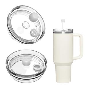 Stanley 40 oz Tumbler Lid Replacement with Straw Cover, Leak Proof, Spill Proof, BPA Free 2 Pack