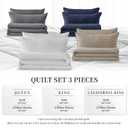 SUCHBED Quilt Sets, Oversized King Size 3 Pieces -128"x120" Quilted Bedspread with Shams, Bedspread Coverlet Khaki Lightweight Cross-Stitch Bedding Decor for All Seasons