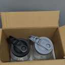 64oz Glass Pitchers with Lid and Spout, 2 Quart Mason Jar Pitchers, Wide Mouth Jar Leak-proof Water Jug for Water, Juice, Milk, Tea, Iced Coffee, and Drinks, 2 Packs. (Grey & Black)