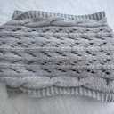 Scarf with Sleeves for Women, Knitted Cable Wrap, Multifunctional Crochet Shrug Sweater Wrap with Sleeves (Gray)