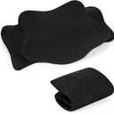HunnmingRe Cervical Pillow Case Cover Comfortable and Breathable Memory Foam Cervical Neck Pillow Case Cover with Zipper(Black,Queen Size)