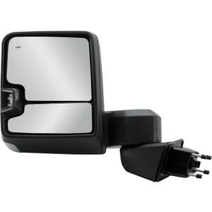 Driver Left Side Door Towing Mirror Power Heated and BLIS Glass Puddle and Signal Light Backup Light Chrome Back Strip Manual Folding and Telescope for 19-25 Chevrolet Silverado 1500