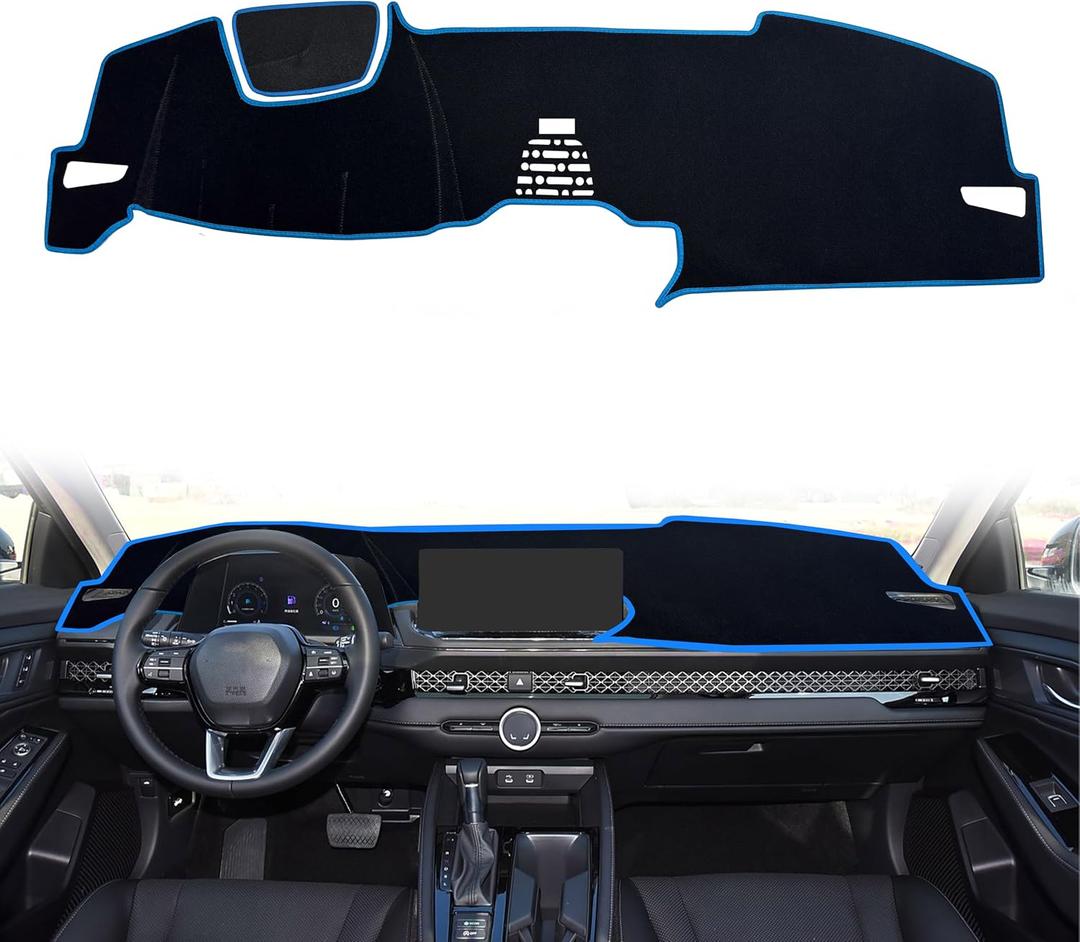Dash Cover for Honda Accord Accessories 2023 2024 2025 2026 with/Without HUD Dashboard Cover Mat Center Console Non-Slip No Glare Sunshade Protector Pad Interior Accessories Custom Fit, Blue