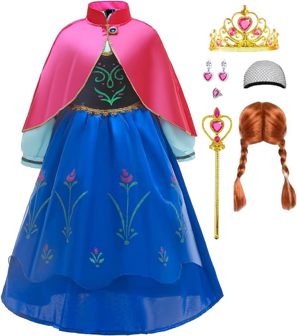 ZaisuiFun Princess Costume for Little Girls Kids Cosplay Dress Up Birthday Party Halloween Christmas Outfit, 6-7 Years(Tag 140)