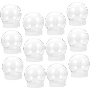 12Pcs Clear Plastic Snow Globe Dye 3In