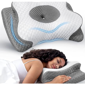 No More Aches Neck Pillow for Pain Relief, Adjustable Cervical Support with Armrest, Odorless Ergonomic Contour Memory Foam Pillows,Orthopedic Bed Side Back Stomach Sleeping