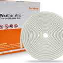Bruiefpap 24.6FT Weather Stripping for Doors and Windows, Self-Adhesive Soundproofing Door Seal, Door Insulation for Sliding, Exterior, Frames and Front, 0.35'' Wide x 0.6'' Thick, White