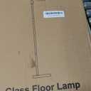 UpgradedDimmable Industrial Gold Floor Lamps for Living Room with Clear Glass Shade, Glass Modern Floor Lamp with 900LM Bulb Included, Standing Tall Lamp for Bedroom, Office, Reading Room, Corner