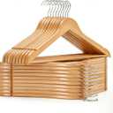 StorageWorks Wooden Hangers 20 Pack, Wood Coat Hangers for Closet, Heavy Duty Clothes Hangers for Suits, Shirts, Pants, Jackets, Natural Wood Color, MISSING 5