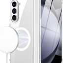 Clear Magnetic Case for Samsung Galaxy Z Fold 5 with Hinge Protection [Built-in Screen Protector][Compatible with MagSafe] 2 in 1 Slim Shockproof Mag-Safe Phone Case Full Protection Z Fold 5 Cover