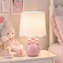 1 Pack Pink Bow Table Lamp for Girl's Room 16" Cute Lamp for Kids Bedroom