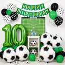 2 x Soccer Ball Balloons, 22 Inch Soccer Balloons Laser Round Sphere Balloon, Foil Football Birthday Balloon for Boys Men Sports Soccer Themed Party Decorations