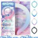 Neck Cooling Tube Wraps Ice Ring Neck Cooler Personal Ice Pack Wrap for Hot Weather Gel Reusable Wearable Gel Cooling for Summer Heat Hot Flashes Freezer Below 64.4℉