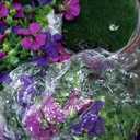 Artificial Flowers Hanging Baskets, 4 Bundles Outdoor Hanging Basket Spring Summer Decoration, No Fade Realistic Fake Flowers Plants for Porch Patio Balcony Home Yard Decor(Double Purple)