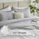 CozyLux Queen Comforter Set - 3 Pieces Light Grey Soft Luxury Cationic Dyeing Queen Comforter for All Season, Light Gray Breathable Lightweight Fluffy Bedding Sets with 1 Comforter and 2 Pillow Shams