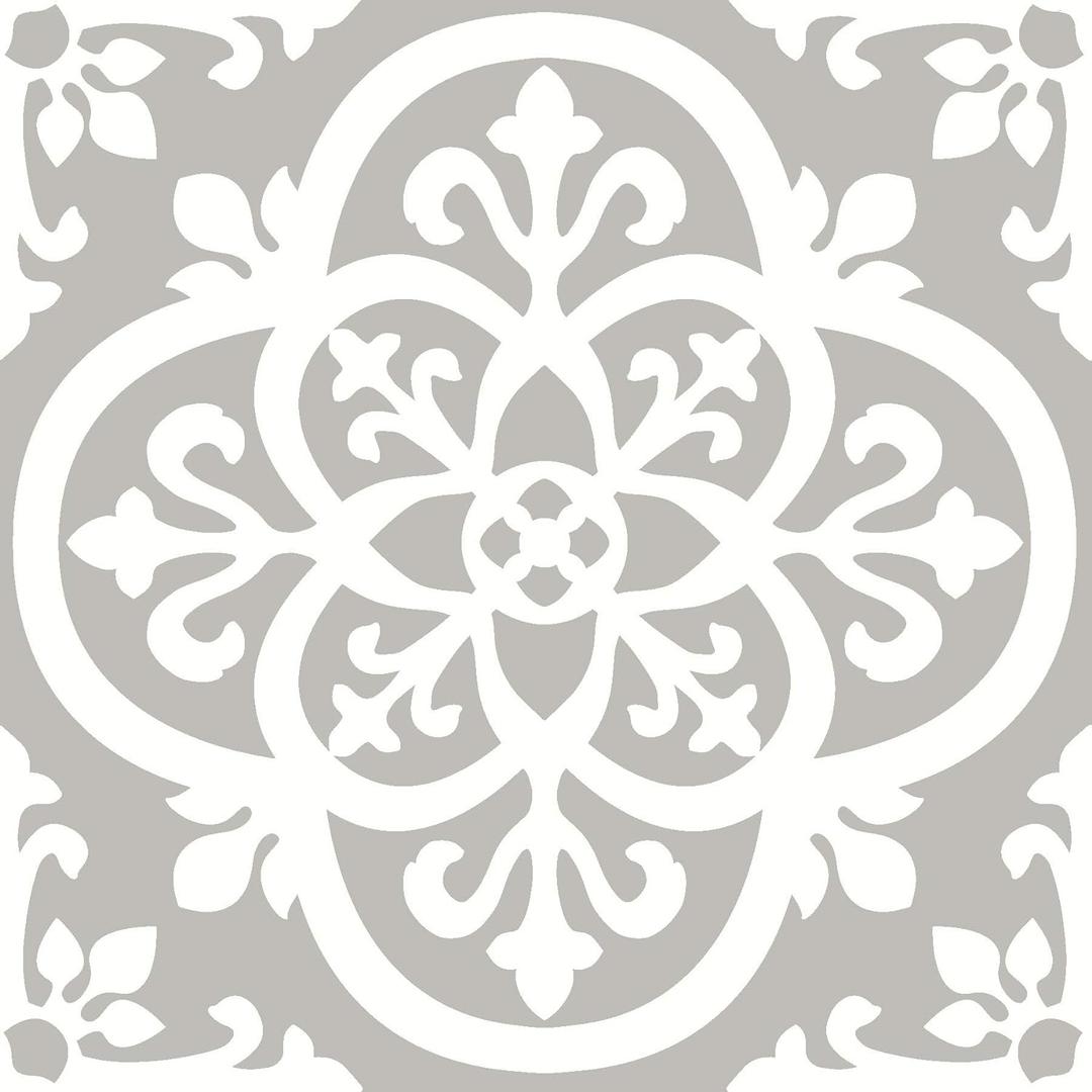 FloorPops FP2942 Medina Peel & Stick Floor Tiles, Grey (12"L x 12"W x 0.06"T)