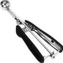 Stainless Steel Cookie Scoop - Mini 1Tsp/5ml/0.17oz Tbsp Dough Scooper with Trigger Release, Ideal for Baking and Melons (#110/ 1 Tsp, Black)